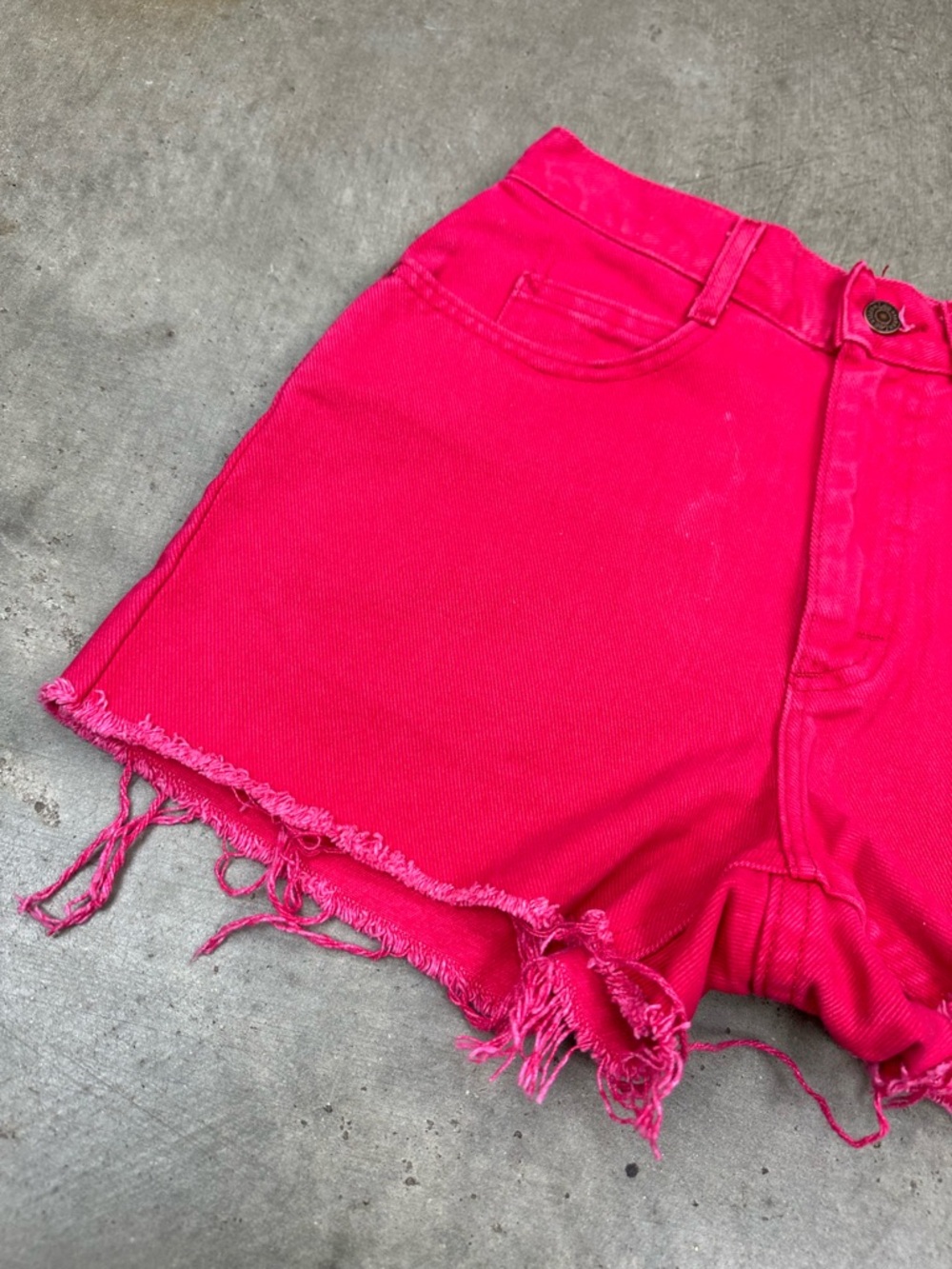 Lee Hot Pink Denim Cutoff Shorts - Picture 4 of 7